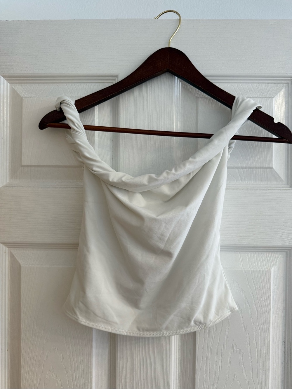 Peppermayo White Twisted Strap Cowl Tank